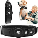 Genuine Leather Airtag Heavy Duty Dog Collar